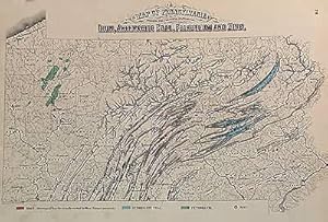 Bild des Verkufers fr Map of Pennsylvania Showing the Principal Deposits of Iron, Anthracite Coal, Petroleum and Zinc zum Verkauf von Art Source International Inc.