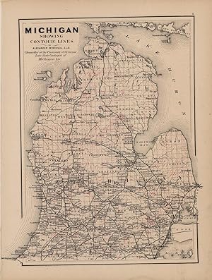 Seller image for Michigan, Showing Contour Lines for sale by Art Source International Inc.