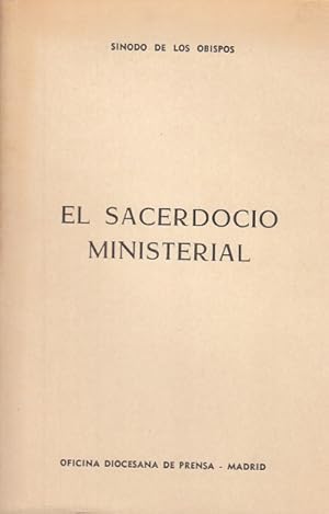 Seller image for SACERDOCIO MINISTERIAL. Lineas generales de los temas de los que se trata en la segunda reunin general for sale by Librera Vobiscum