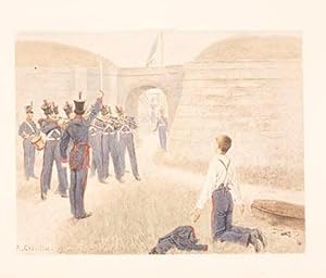 Officers and Privates of Marines, 1830 - Execution of Deserter. First edition.