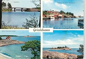 Postkarte Carte Postale 73591253 Grisslehamn Singoebron Albert Engstroems ateljé Hamnen och Hotel...