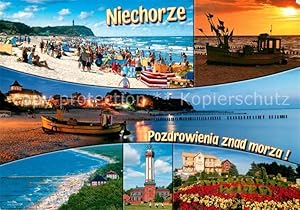 Postkarte Carte Postale 73597301 Niechorze Horst Strandpartien Leuchtturm Blumenschmuck Niechorze...