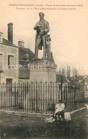 Image du vendeur pour Postkarte Carte Postale 13594542 Chatillon-Coligny Statue de Bequerel Physicien 1788 a Chatillon sur Loi mis en vente par Versandhandel Boeger