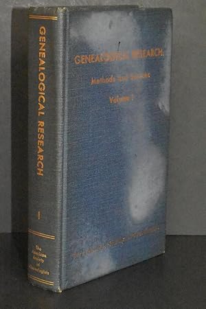 Imagen del vendedor de Genealogical Research; Methods and Sources; Volume I a la venta por Books by White/Walnut Valley Books