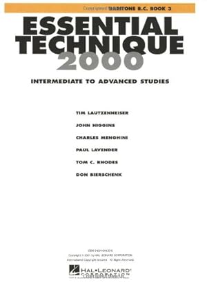 Immagine del venditore per Essential Technique 2000: Baritone B.C. by Leonard Corporation, Hal [Paperback ] venduto da booksXpress