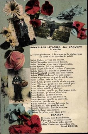 Seller image for Gedicht Ansichtskarte / Postkarte Nouvelles Litanies des Garcons a marier, Henri Ermice for sale by akpool GmbH