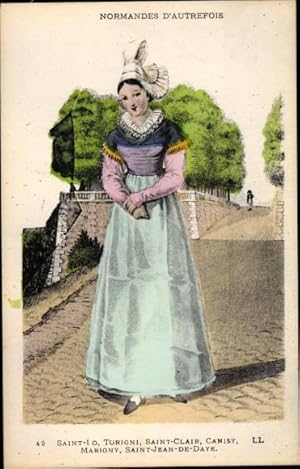 Bild des Verkufers fr Knstler Ansichtskarte / Postkarte Normandes d'Autrefois, Tracht, Saint Lo, Canisy, Marigny zum Verkauf von akpool GmbH