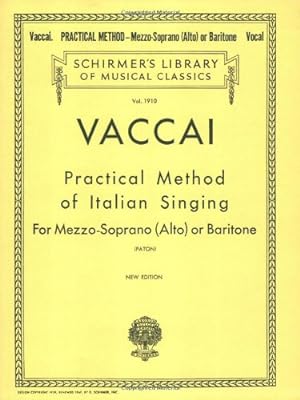 Imagen del vendedor de Practical Method of Italian Singing : New Edition - Mezzo Soprano (Alto) or Baritone [Paperback ] a la venta por booksXpress