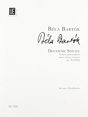 Bild des Verkufers fr Sonata No. 2: Violin and Piano by Béla Bartók [Paperback ] zum Verkauf von booksXpress