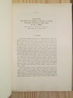 Fierasfer : studi intorno alla sistematica, l'anatomia e la biologia delle specie mediterranee di...