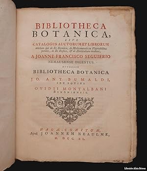 Bild des Verkufers fr Bibliotheca botanica, sive catalogue auctorum et librorum zum Verkauf von Librairie Alain Brieux