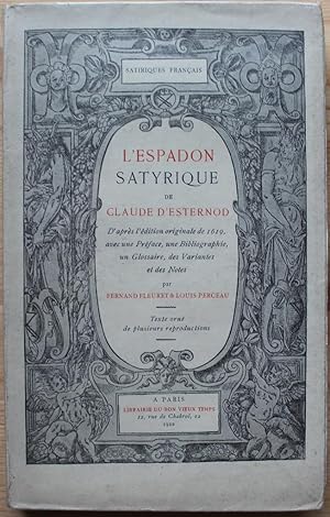 Seller image for L'espadon satyrique de Claude d'Esternod. for sale by Bouquinerie Aurore (SLAM-ILAB)