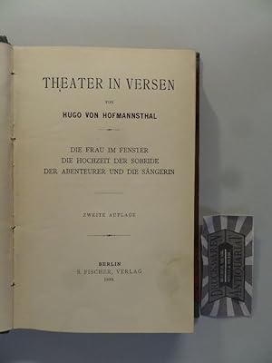 Bild des Verkufers fr Theater in Versen: Die Frau im Fenster. Die Hochzeit der Sobeide. Der Abenteurer und die Sngerin. zum Verkauf von Druckwaren Antiquariat