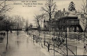 Ansichtskarte / Postkarte Bougival Yvelines, Crue de la Seine 1910, Propriété du Peintre Gérome