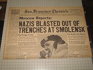 Seller image for July 30,1941 San Francisco Chronicle Newspaper: Nazis Blasted Out of Trenches at Smolensk - Russia at War - Winston Churchill in British Tank - Japanese Crisis:Nippon's Troops Occupying Bases in Indo China - Joe DiMaggio Hits Home Run for sale by rareviewbooks