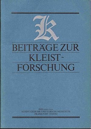 Seller image for Beitrge zur Kleist-Forschung 1983 for sale by Graphem. Kunst- und Buchantiquariat