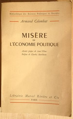 Misère de l'économie politique