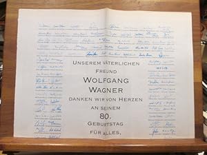 Original-Geburtstagsanzeige für Wolfgang Wagner 30. August 1999