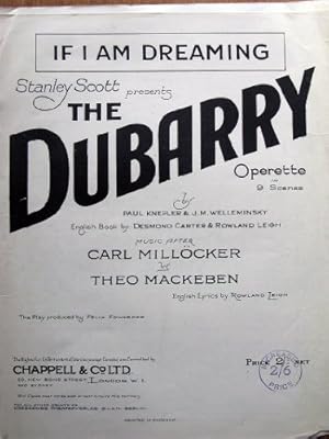 Bild des Verkufers fr The Dubarry If I Am Dreaming SHEET MUSIC zum Verkauf von WeBuyBooks