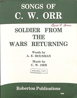 Seller image for Soldier from the Wars Returning Songs of C. W. Orr for sale by WeBuyBooks