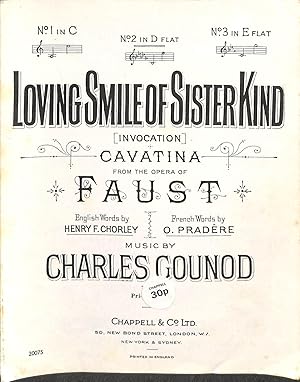 Imagen del vendedor de Loving Smile of Sister Kind Invocation Cavatina from the Opera Faust No. 2 in D Flat a la venta por WeBuyBooks