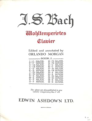 Immagine del venditore per Wohltemperirtes Clavier Book 1 Fugue 1 in C Major Four Voices venduto da WeBuyBooks