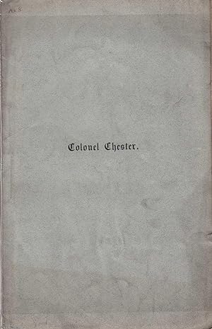Bild des Verkufers fr [1884] Memoir of Col. Joseph L. Chester, LL.D., D.C.L. zum Verkauf von Cosmo Books