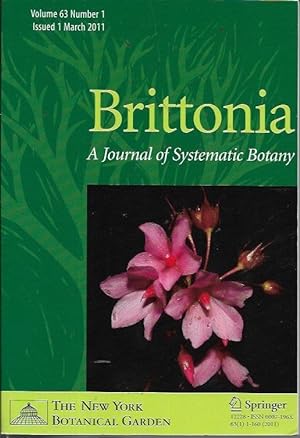 Imagen del vendedor de Brittonia Volume 63 Number 1 (1 March 2011) a la venta por Bookfeathers, LLC
