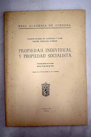 Seller image for Propiedad individual y propiedad socialista for sale by Alcan Libros