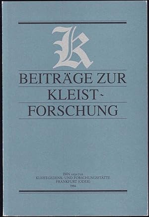 Bild des Verkufers fr Beitrge zur Kleist-Forschung 1994 zum Verkauf von Graphem. Kunst- und Buchantiquariat