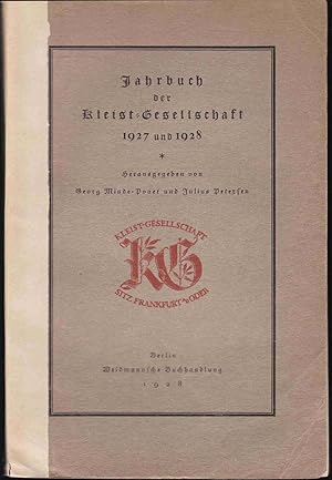 Bild des Verkufers fr Jahrbuch der Kleist-Gesellschaft 1927 und 1928 zum Verkauf von Graphem. Kunst- und Buchantiquariat