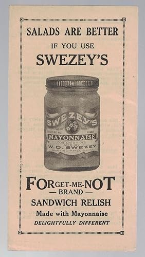 [CULINARIA] [FOOD AND WINE] Salads are Better if you Use Swezey's Forget-Me-Not Sandwich Relish