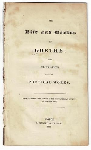 Seller image for The life and genius of Goethe; with translations from his poetical works for sale by Rulon-Miller Books (ABAA / ILAB)