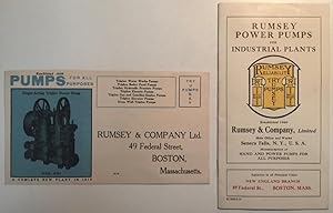 [TRADE CATALOGUES] [HYDRAULIC MACHINES] Rumsey Power Pumps for Industrial Plants (Hand and Power ...