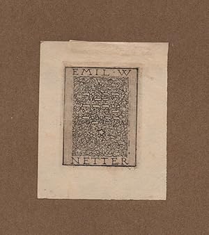 Exlibris für Emil W. Netter / Judaica Radierung etching