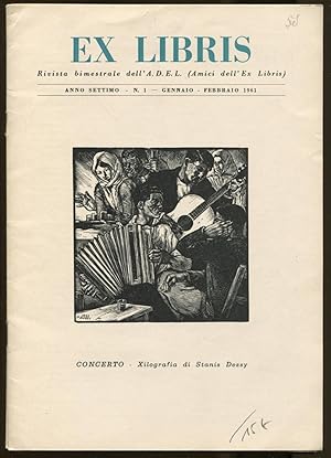 Bild des Verkufers fr Ex libris. Notiziario bimestrale dell'Amici dell'Ex libris, Anno settimo, N. 1-6 (1961) zum Verkauf von Antikvariat Valentinska