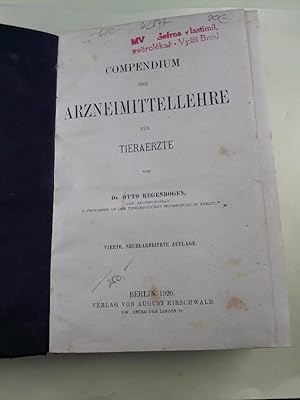 Compendium der Arzneimittellehre für Tierärzte.