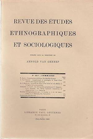 Bild des Verkufers fr La lutte de Jahv avec Jacob et avec Moise et l'origine de la circoncision. in: Revue des tudes ethnographiques et sociologiques, numros 6/7 (Juin-Juillet 1908). zum Verkauf von PRISCA