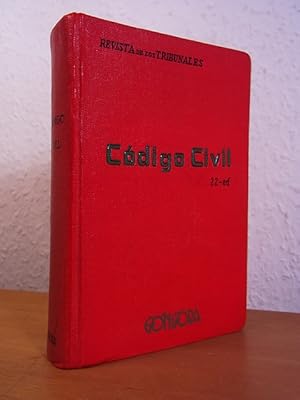 Seller image for Cdigo civil espaol. Con las correcciones y reformas introducidas posteriormente; profusin de notas, referencias y concordancias, doctrina de las sentencias del Tribunal Supremo y resoluciones de la Direccin General de los Registros; apndices de carcter prctico y minuciosos ndices alfabtico, cronolgico y de materias. 22. edicin for sale by Antiquariat Weber