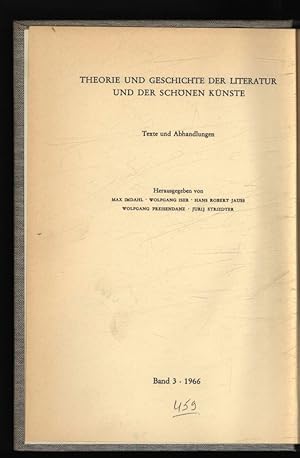 Seller image for Texte und Abhandlungen. Theorie und Geschichte der Literatur und der Schnen Knste. Band 3, 1966. for sale by Antiquariat Bookfarm