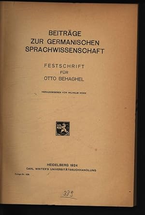 Seller image for Beitrge zur germanischen Sprachwissenschaft. Festschrift fr Otto Behaghel. for sale by Antiquariat Bookfarm