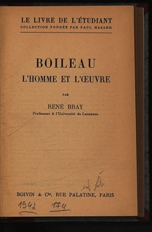 Bild des Verkufers fr Boileau. L'homme et l'oeuvre. zum Verkauf von Antiquariat Bookfarm