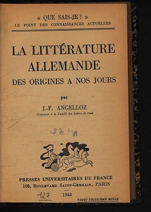 Seller image for La litterature allemande des origines a nos jours. for sale by Antiquariat Bookfarm