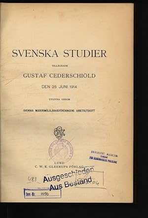 Seller image for Svenska Studier tillagnade Gustav Cederschild den 25 Juni 1914. for sale by Antiquariat Bookfarm
