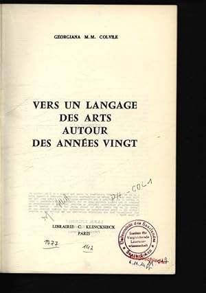 Bild des Verkufers fr Vers un langage autor des annees vingt. zum Verkauf von Antiquariat Bookfarm