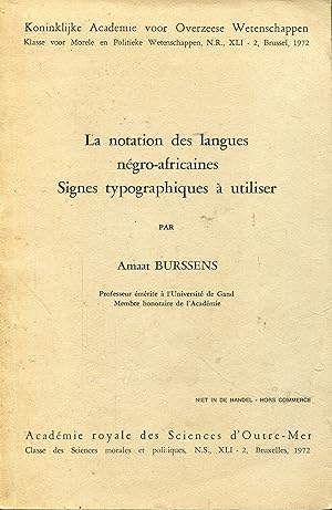 Immagine del venditore per La notation des langues ngro-africaines - Signes typographiques  utiliser venduto da Bloody Bulga