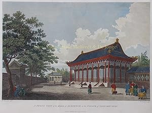 Immagine del venditore per A Front View of the Hall of Audience at the Palace of Yuen-Min-Yuen" Copper engraving by Wilson Lowry after a drawing by William Alexander (1767-1816 ) from the "Authentic account of an embassy from the King of Great Britain to the Emperor of China; including cursory observations made, and information obtained, in travelling through that ancient empire" written by Sir George Leonard Staunton and published April 12, 1796 in London by G venduto da Inter-Antiquariaat Mefferdt & De Jonge