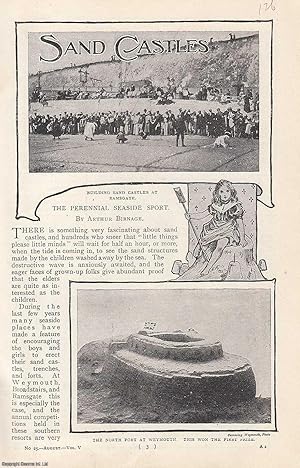 Bild des Verkufers fr Sand Castles : Building Sand Castles at Ramsgate, The Perennial Seaside Sport. An uncommon original article from the Harmsworth London Magazine, 1901. zum Verkauf von Cosmo Books