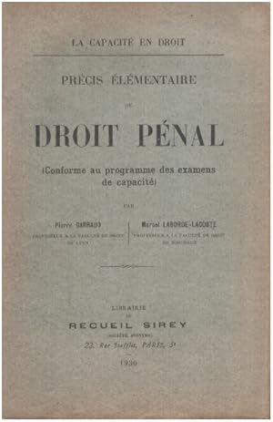 Précis élémentaire de droit pénal