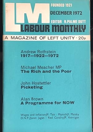 Bild des Verkufers fr Labour Monthly December 1972 A Magazine Of Left Unity December Vol.54 No.12 zum Verkauf von Shore Books